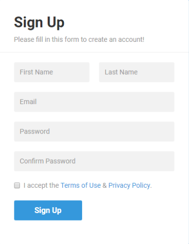 signup form